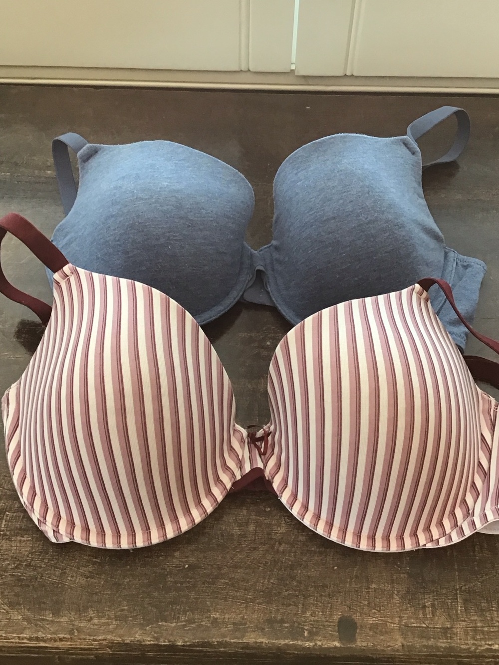 Auden Striped Pink & Blue T-Shirt Bra Set